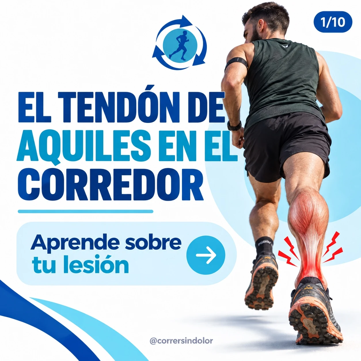 Corredor y guía sobre tendón de Aquiles de CORRERSINDOLOR